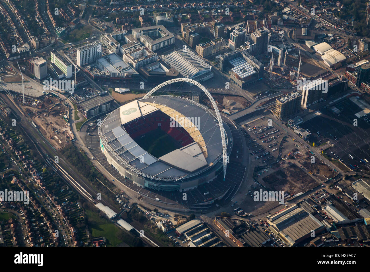 Vue aérienne du stade de football de Wembley, Londres Banque D'Images