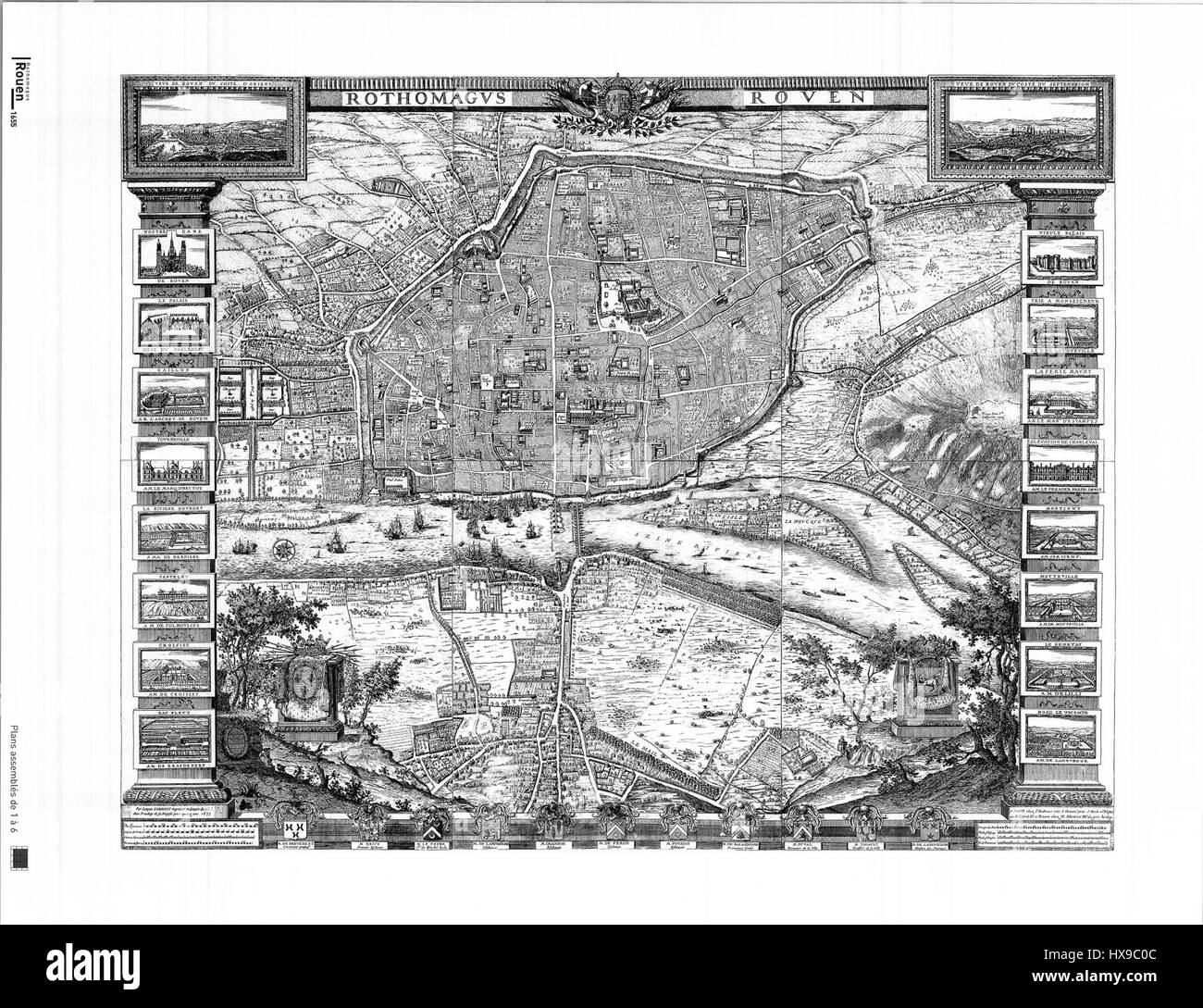 AssemblC Plan3A9 Rouen Gomboust 1655 Banque D'Images