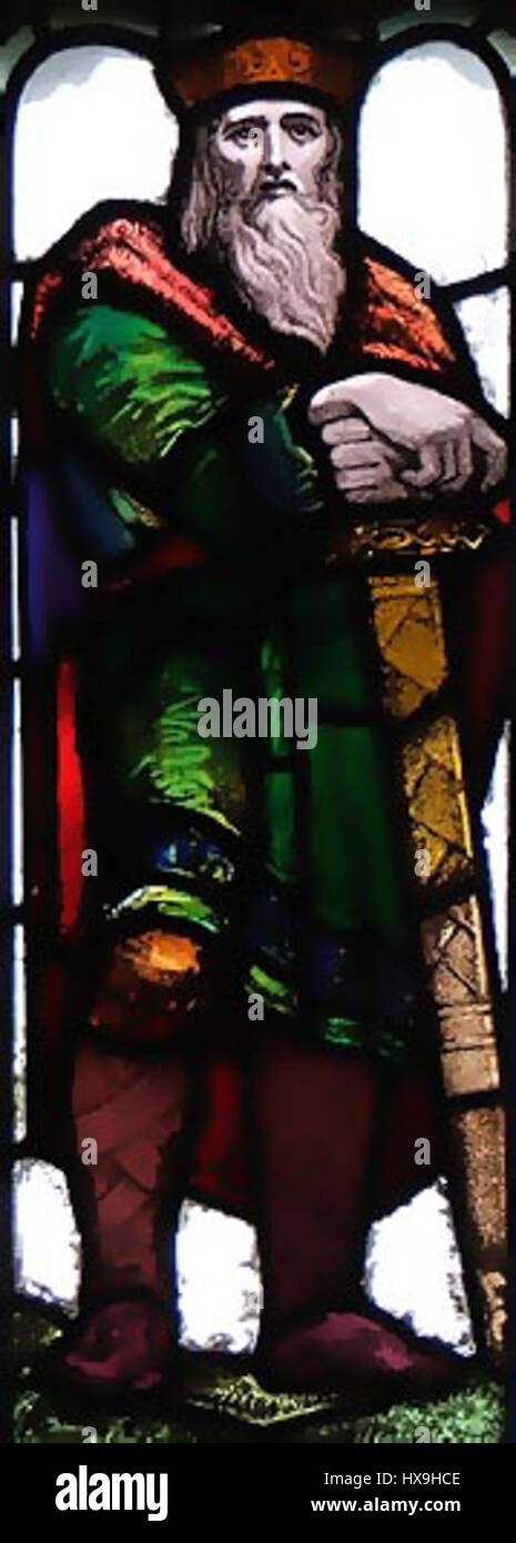 Oswy, un roi anglo-saxon, est connu pour son rôle dans l'établissement du christianisme en Grande-Bretagne. Son règne a contribué à solidifier l'influence du christianisme en Northumbrie au VIIe siècle. Banque D'Images