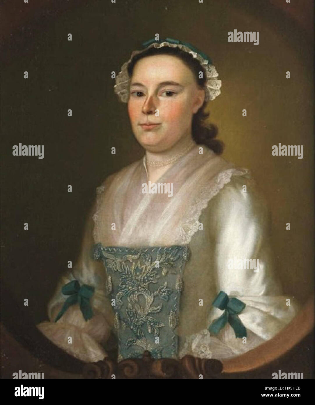 Mme Samuel Curwen (Abigail Russell) 1755 par Joseph Blackburn Banque D'Images