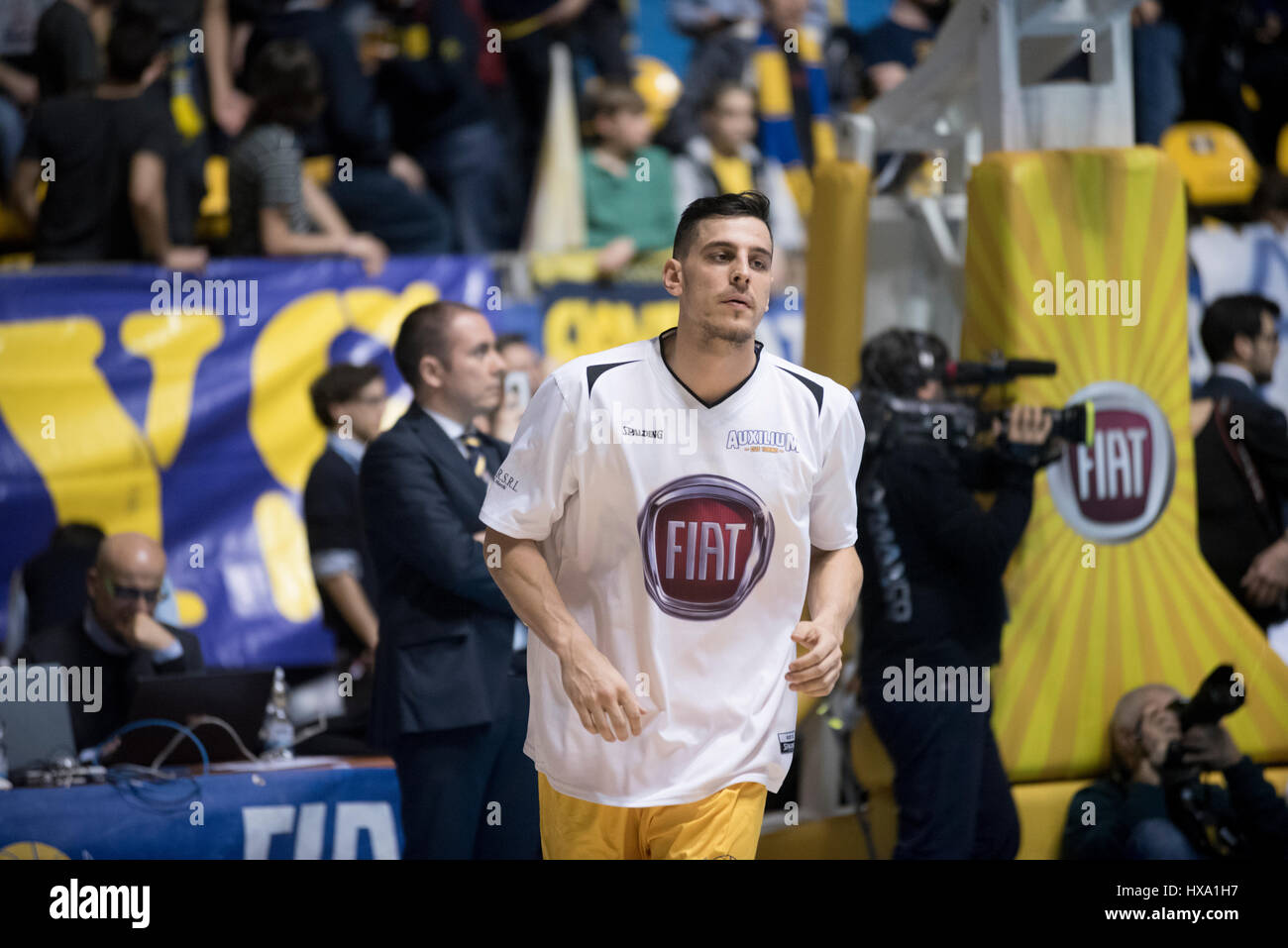 Turin, Italie. 26 mars 2017 un match de basket-ball ; Fiat Turin contre Cantù, au Palaruffini Crédit photo : Alberto Gandolfo/Alamy Live News Banque D'Images