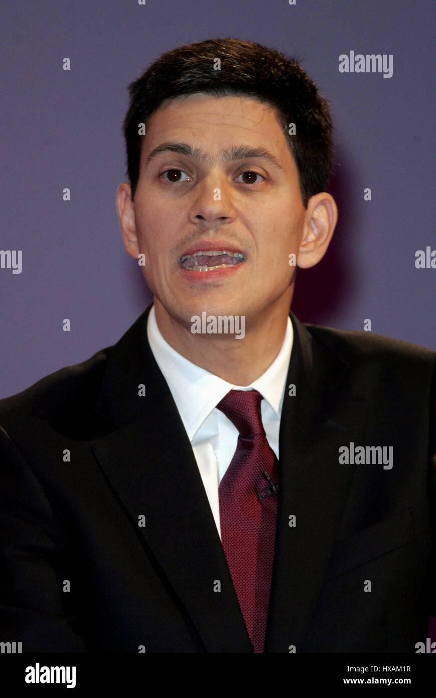 DAVID MILIBAND SEC D'ÉTAT À L'ENVIRONNEMENT 27 septembre 2006 MANCHESTER EN ANGLETERRE Banque D'Images