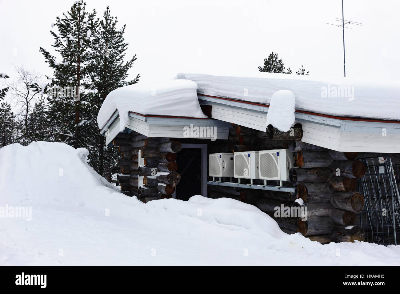 Scène de la neige, l'Arctique, la Finlande Resort Kakslauttanen Banque D'Images