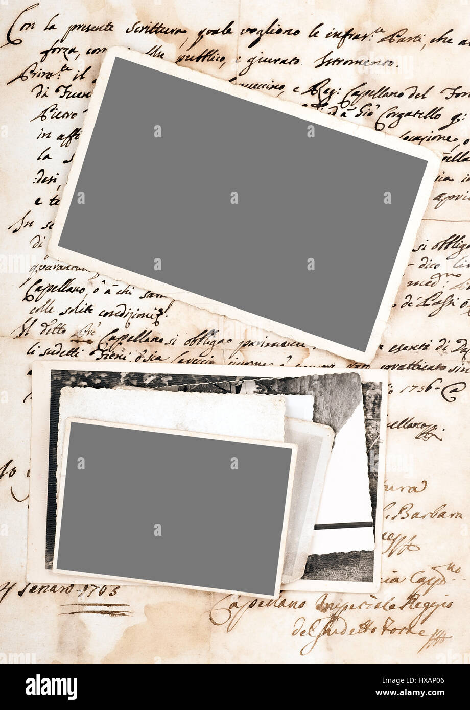 Vieilles photos sur du contexte Banque D'Images