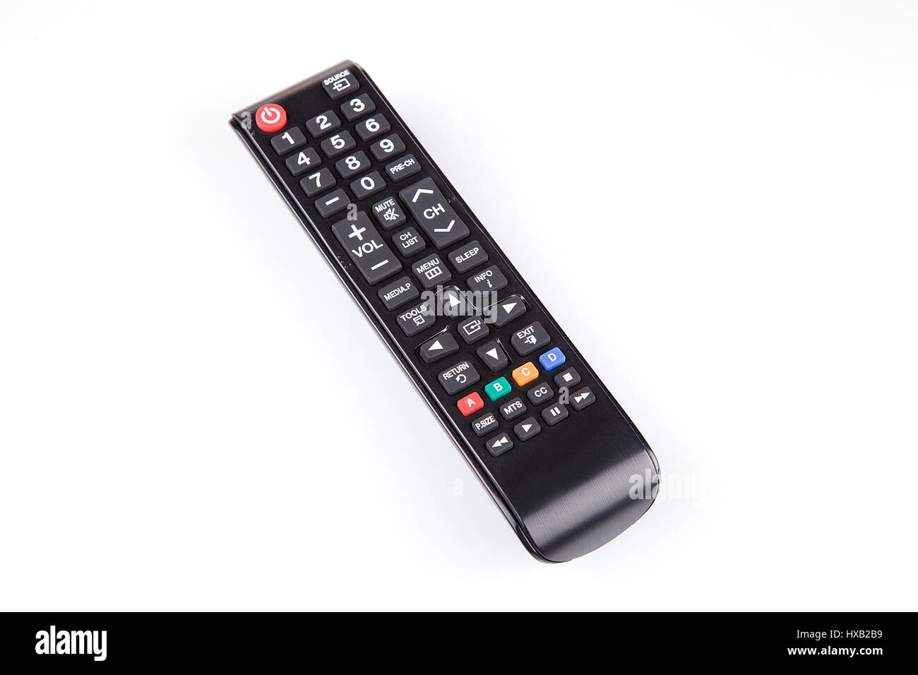 La télévision Smart remote control sur une surface blanche. Télécommande du  téléviseur intelligent isolé sur fond blanc Photo Stock - Alamy