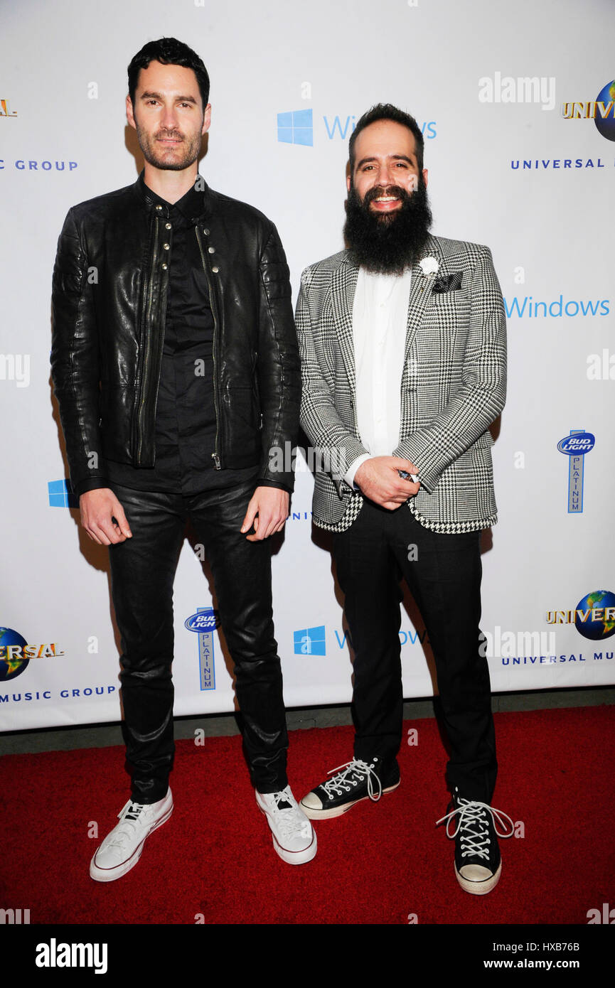 Capital Cities assiste à l'Universal Music Group à l'Afterparty GRAMMY Hôtel Ace le 26 janvier 2014 à Los Angeles, Californie. Banque D'Images