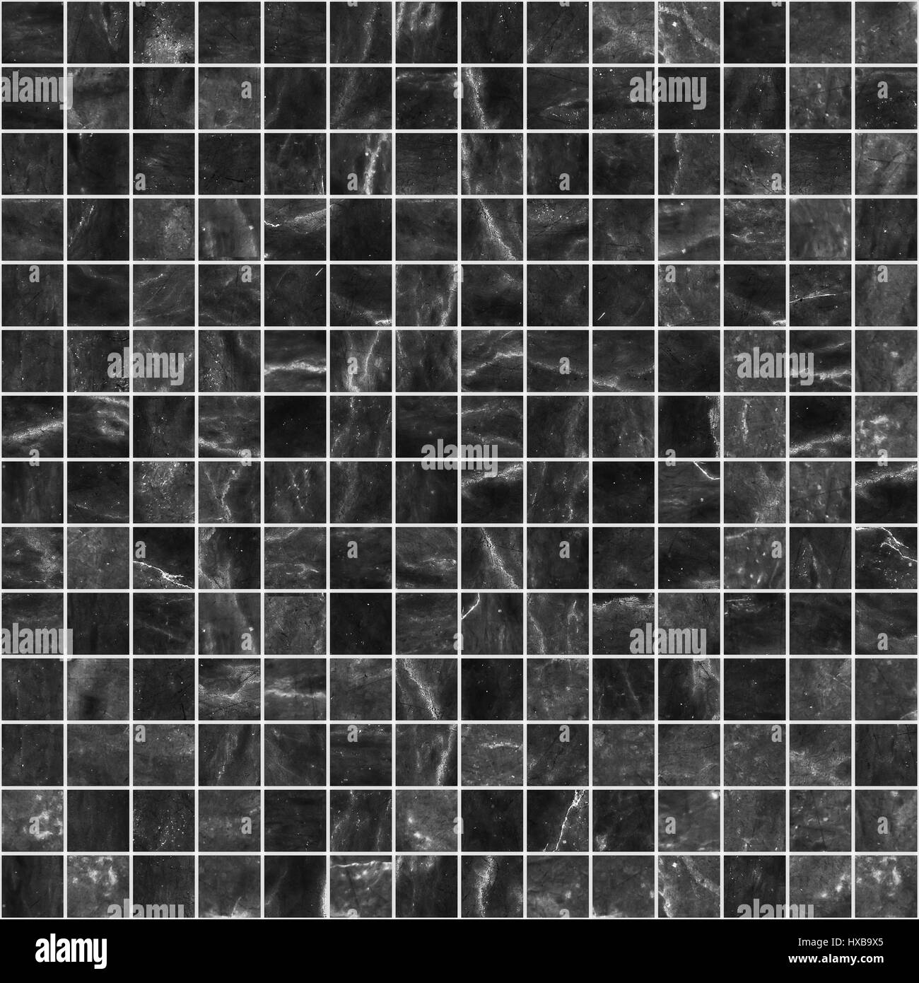 Carreaux de marbre mosaïque noire transparente texture Banque D'Images