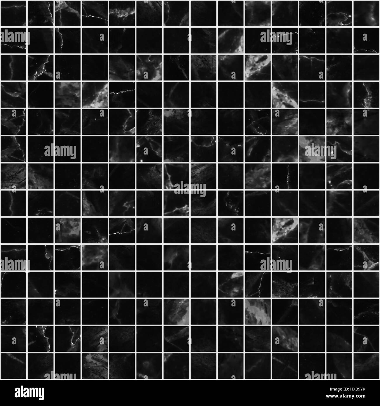 Carreaux de marbre mosaïque noire transparente texture Banque D'Images