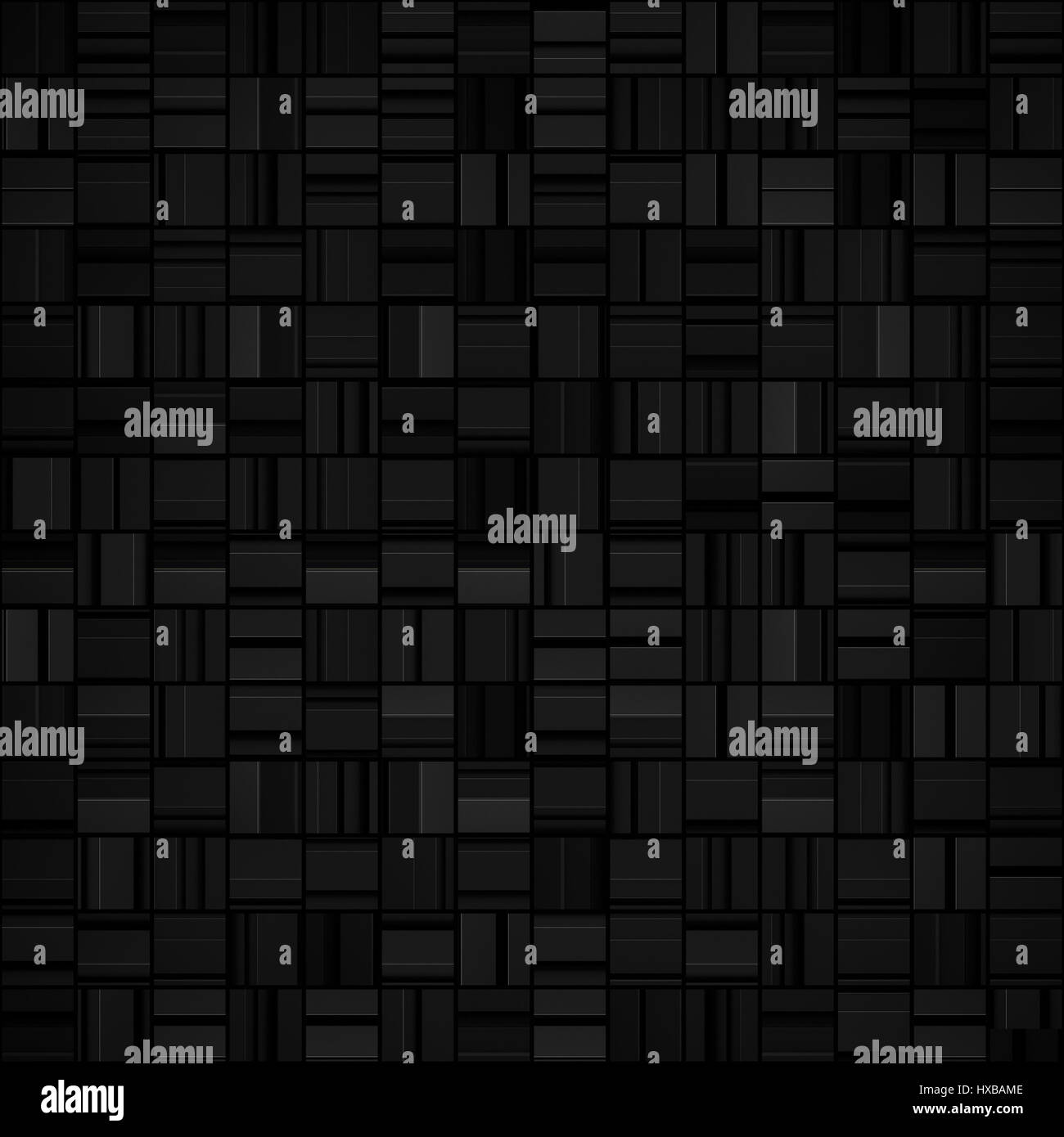 Résumé fond noir tuile moderne 3D render Banque D'Images
