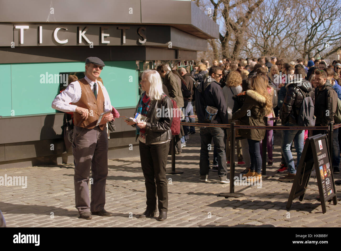 Le château d'Édimbourg et de la file d'entrée intérieure billets billetterie Banque D'Images