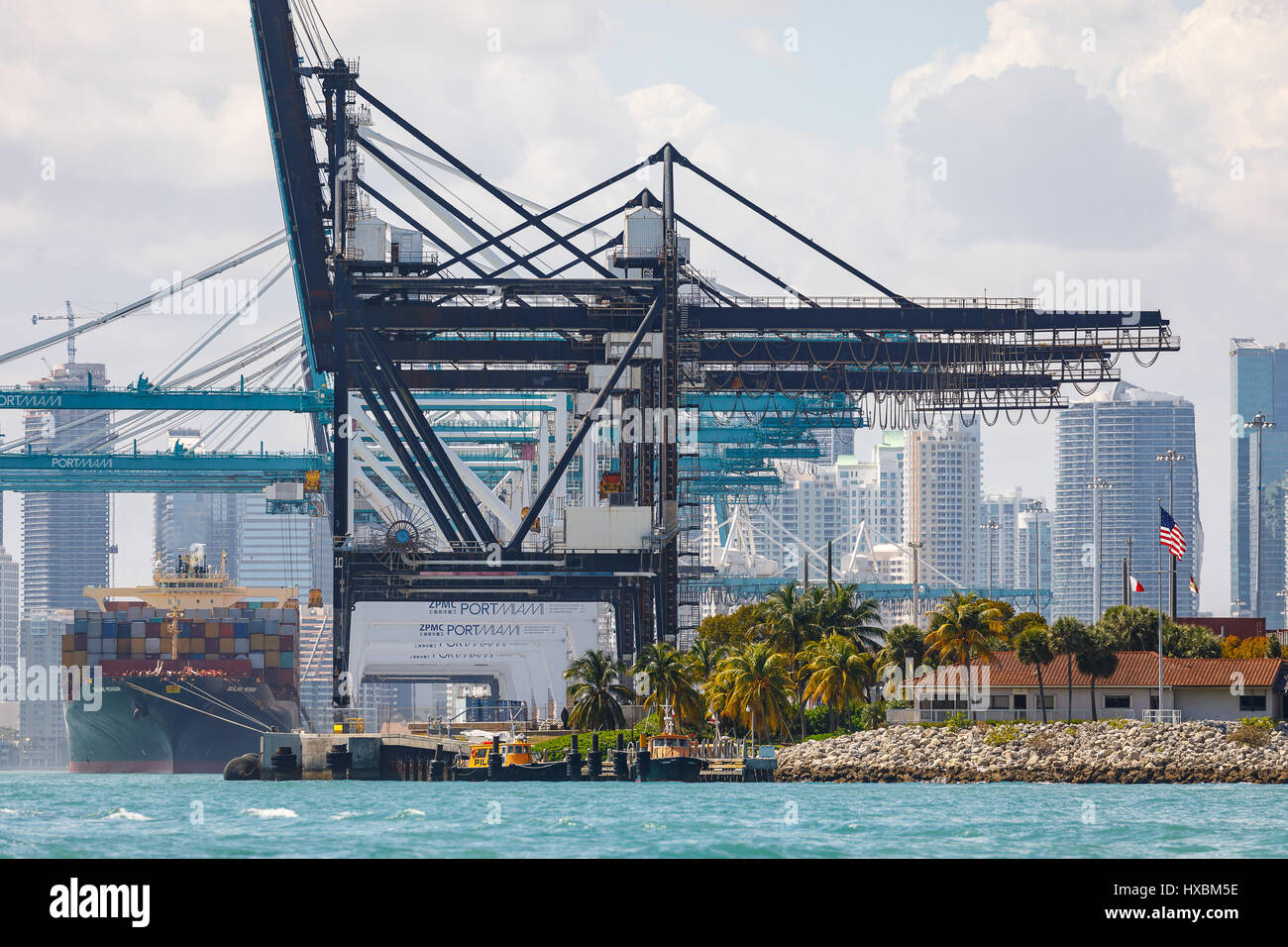 Terminal à conteneurs du Port de Miami, Floride Banque D'Images