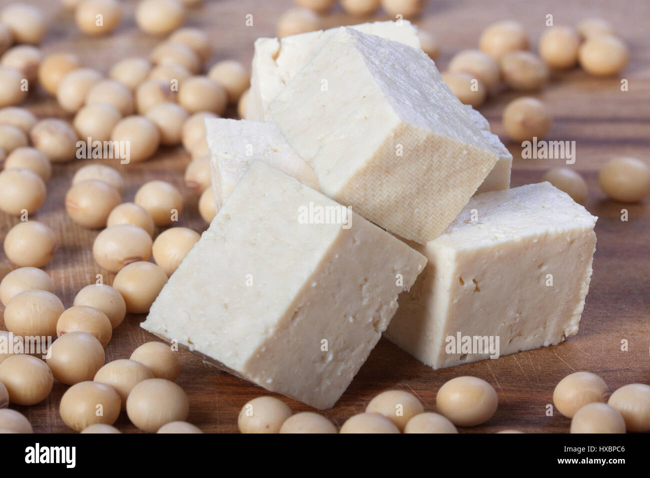 Gamme de produits à base de soja : le tofu et soja Banque D'Images