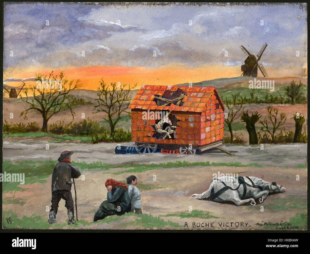 Un Boche la victoire. 'Une voiture blindée", Buseboum - Croquis du soldat britannique anonyme ( decouvrir que JM '') Banque D'Images