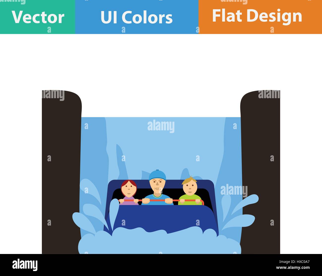 L'icône de l'eau en bateau. Modèle plat. Vector illustration. Illustration de Vecteur