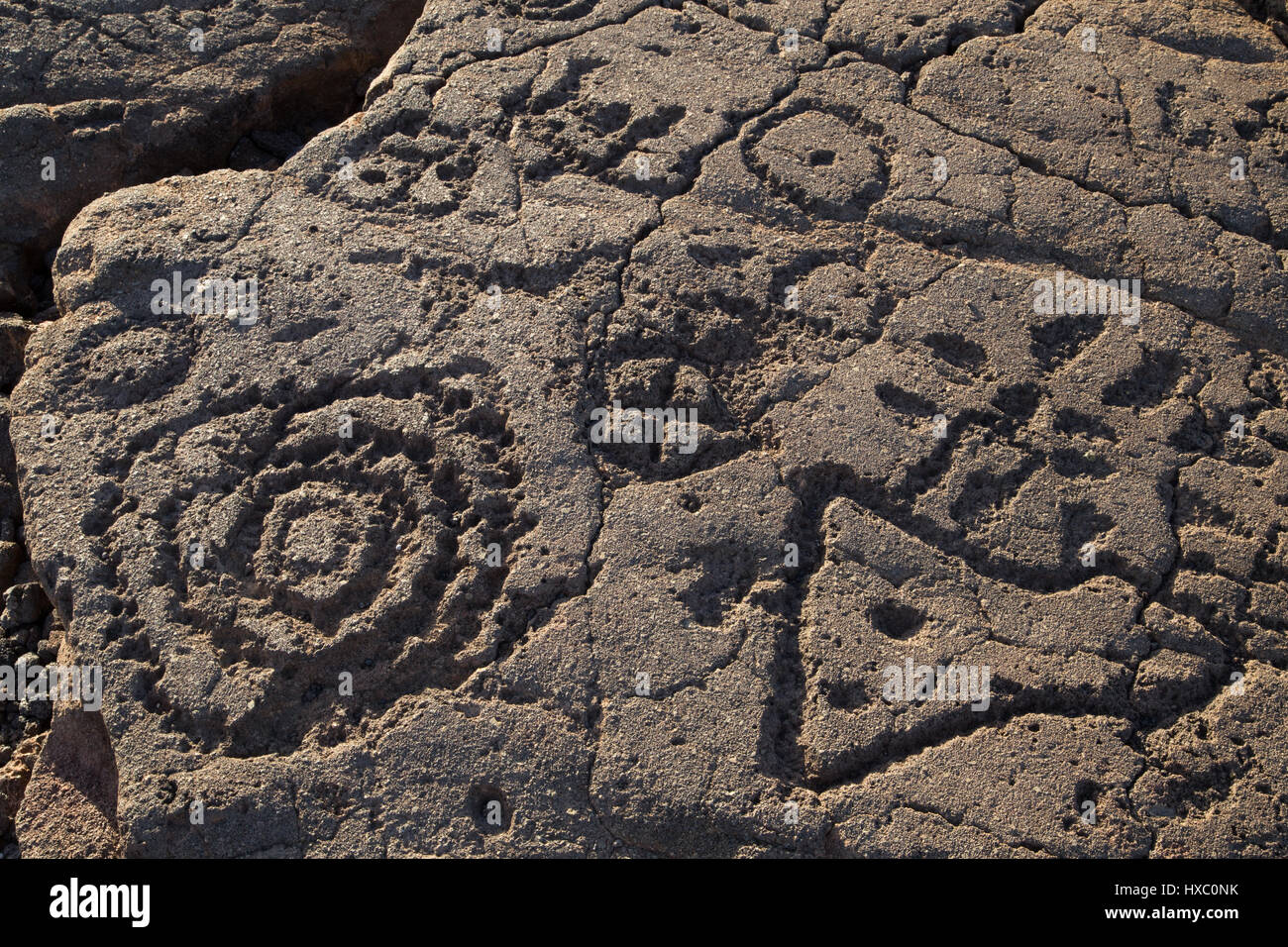 Pétroglyphes nous apprendre beaucoup sur l'histoire de Hawaii, dont certaines remontent au xvie siècle. Les Hawaiiens appellent cette forme de rock art 'amp Banque D'Images