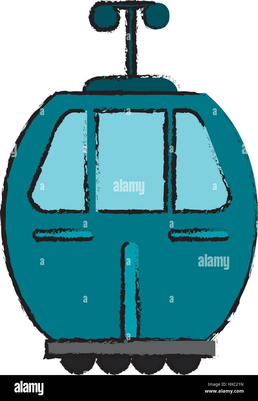 L'icône de transport de voiture de câble Illustration de Vecteur