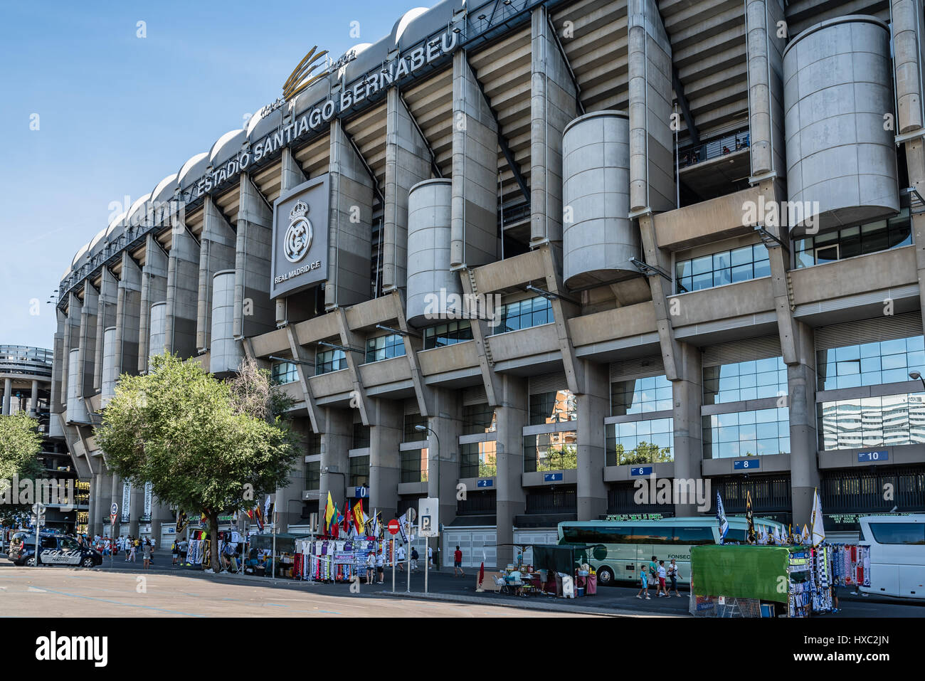Madrid, Espagne - 14 septembre 2016 : Santiago Bernabeu Stadium. c'est la maison actuelle de stade real madrid football club. à l'extérieur voir Banque D'Images