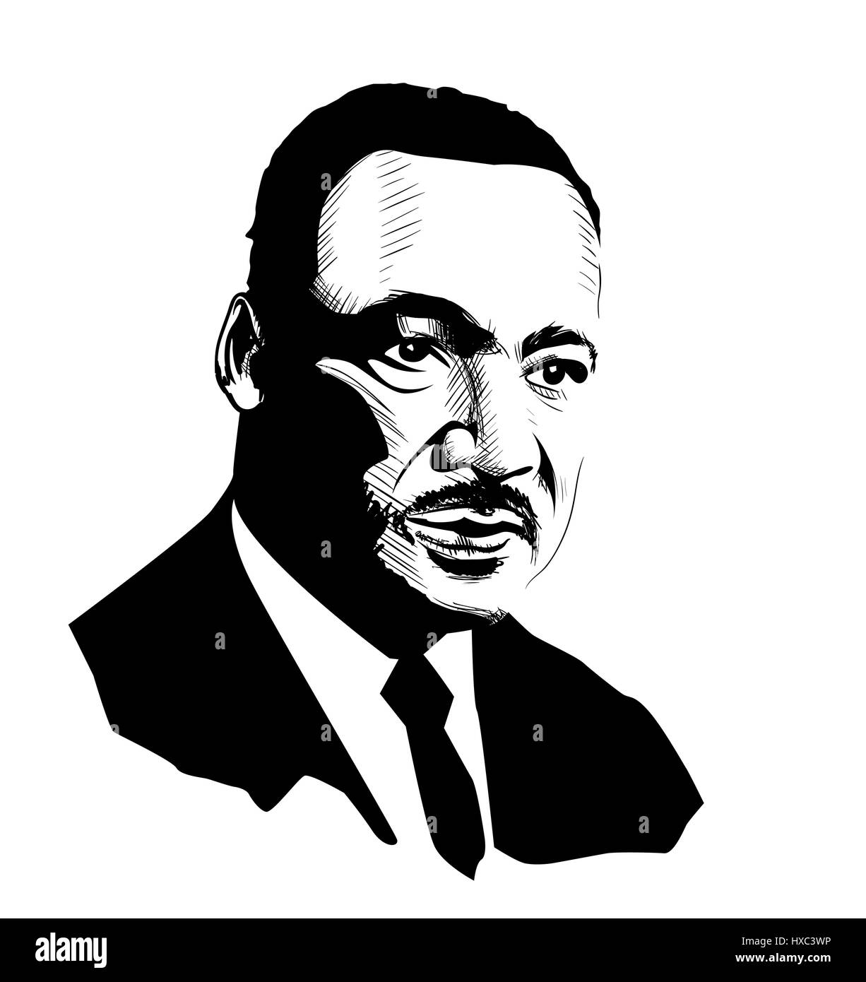 Martin Luther King croquis portrait Illustration de Vecteur