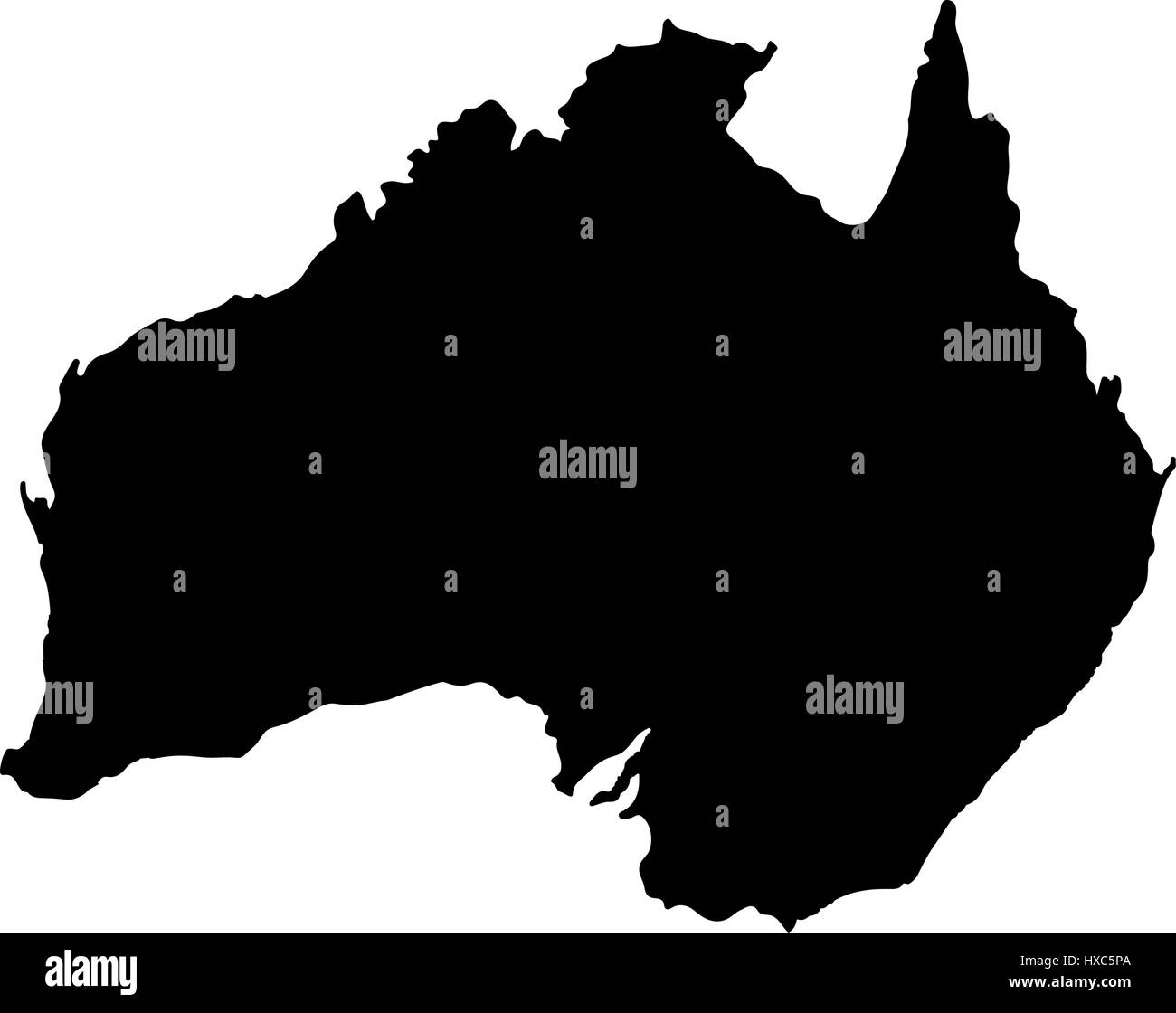 Carte Australie noire sur fond blanc, vector Illustration de Vecteur
