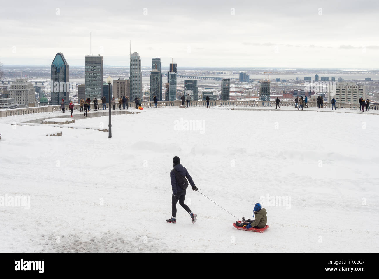 Montréal, Canada - 25 mars 2017 : en hiver de Belvédère Kondiaronk Banque D'Images