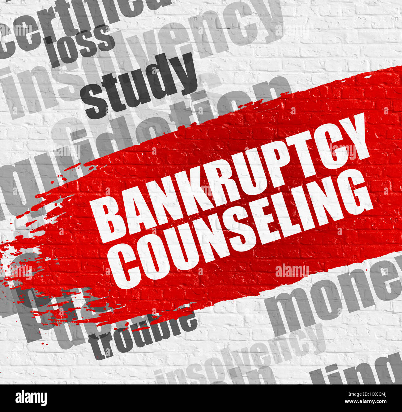 Conseils sur la faillite Brickwall blanc. Banque D'Images