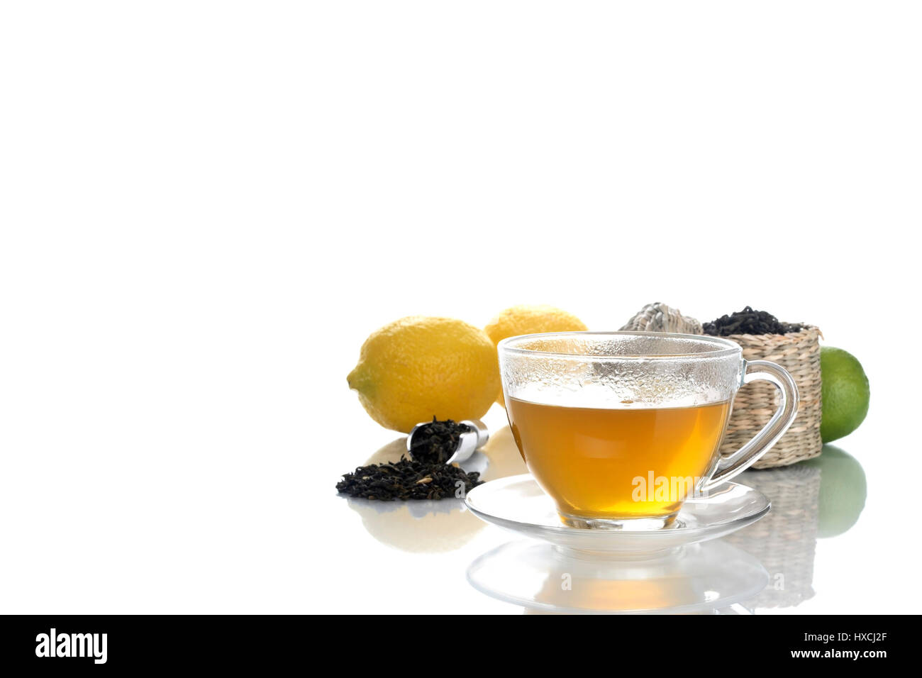 Thé au citron, Zitronentee Banque D'Images