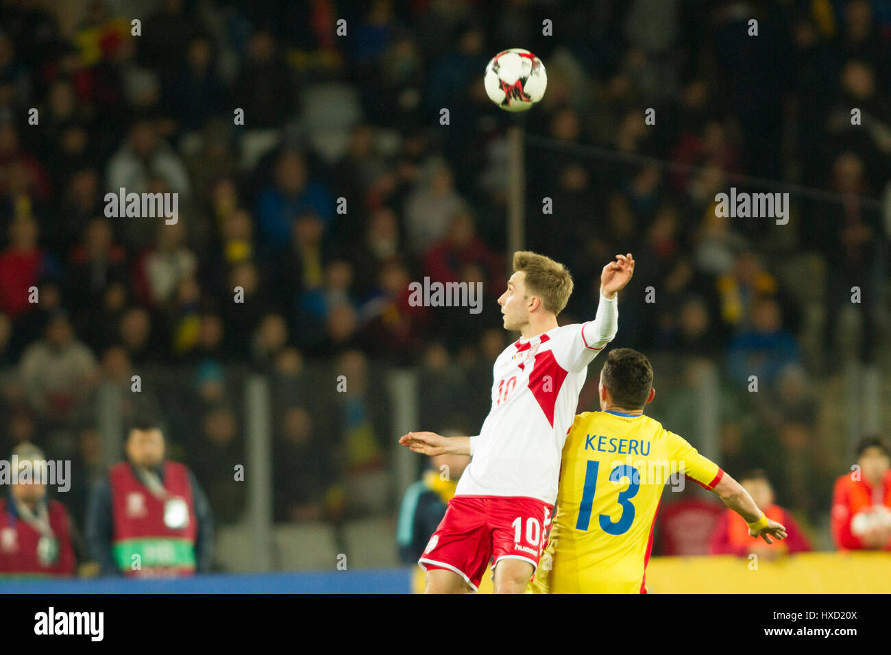 26 mars 2017 : Christian Eriksen (10) Le Danemark au cours de la campagne de qualification pour la Coupe du Monde 2018 match entre la Roumanie et le Danemark à Cluj Arena, Cluj Napoca, Roumanie ROU. Foto : Cronos/Manases Sandor Banque D'Images