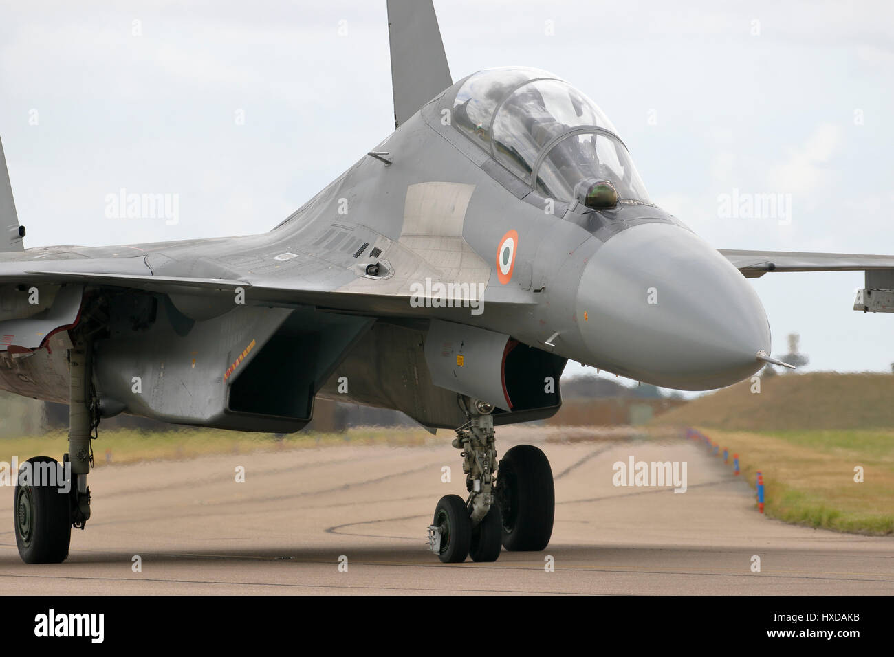 Construit soviétique Sukhoi Su-30MKI multi-rôle avancé des combattants de l'Indian Air Force à RAF Coningsby, Lincolnshire UK Banque D'Images