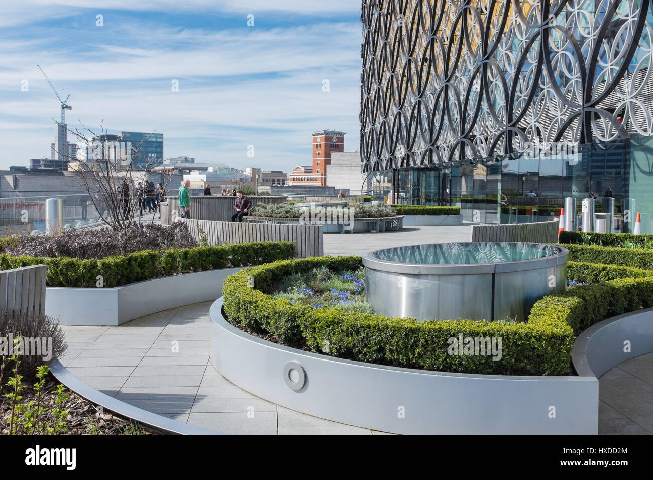 La terrasse du jardin à la Bibliothèque de Birmingham Banque D'Images