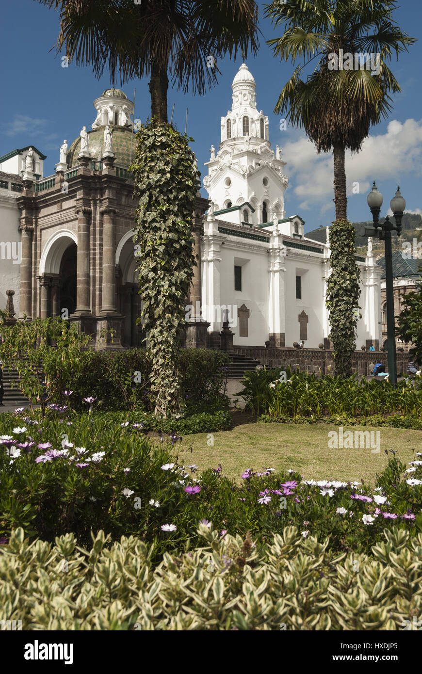L'Equateur, Quito, Plaza Grande Cathédrale avec Banque D'Images