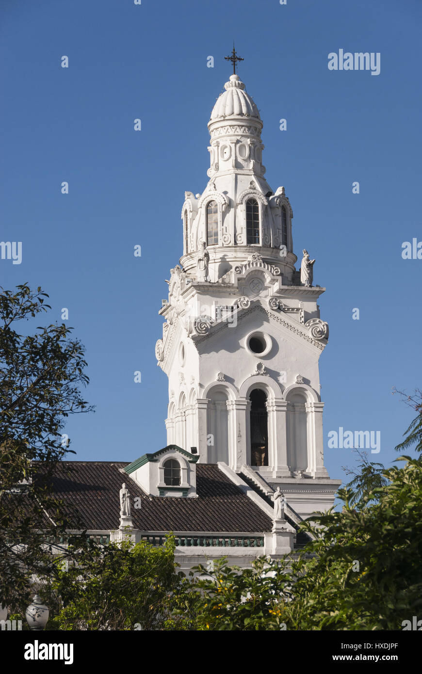 L'Equateur, Quito, Plaza Grande Cathédrale avec Banque D'Images