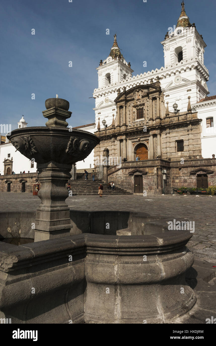 L'Equateur, Quito, Iglesia de San Francicso, façade de l'église Banque D'Images