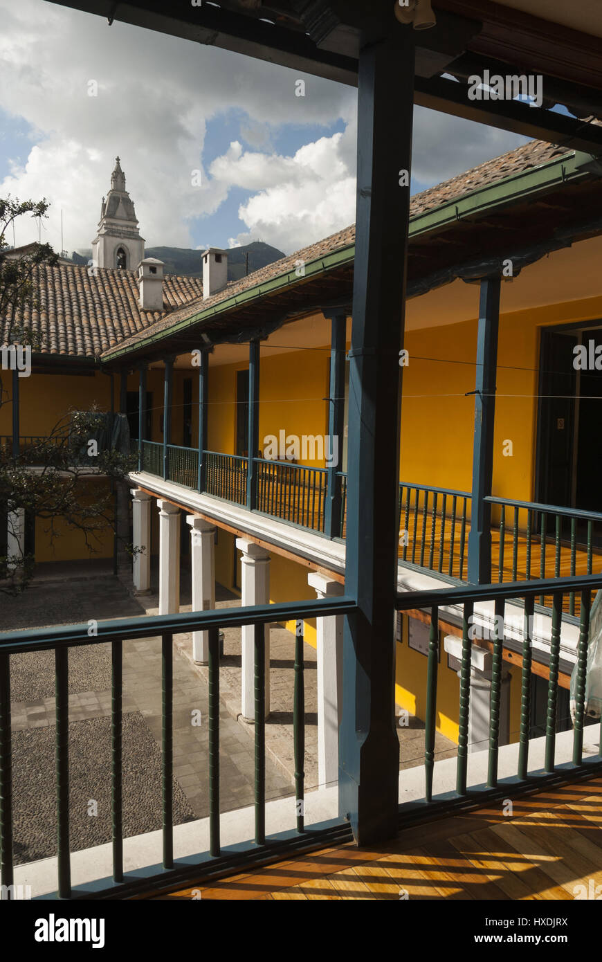 L'Équateur, Quito, Musée de la ville l'hôpital San Juan de Dios, cour Banque D'Images