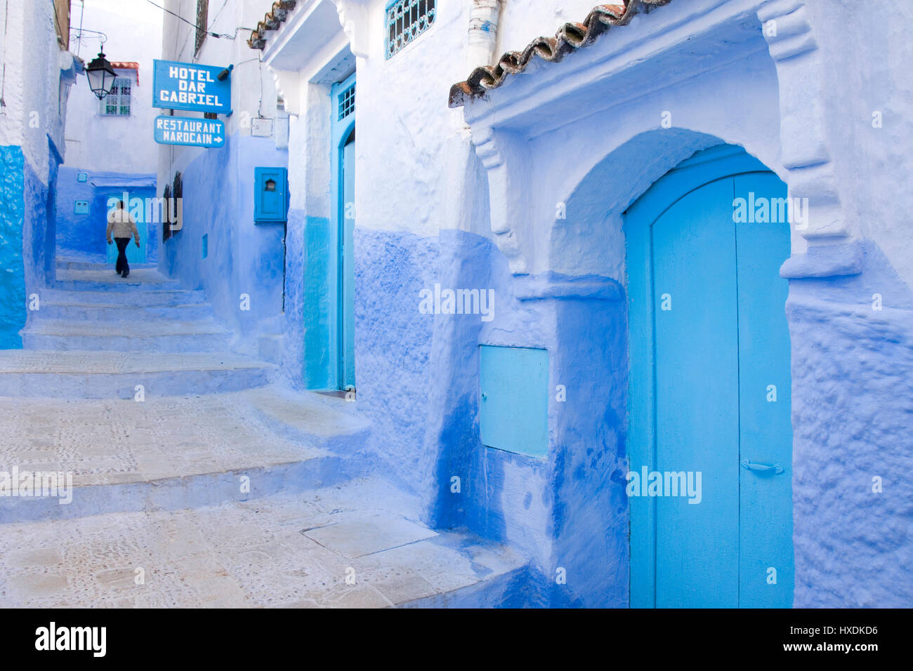 Bleu du Maroc ville de Chefchaouen. Banque D'Images