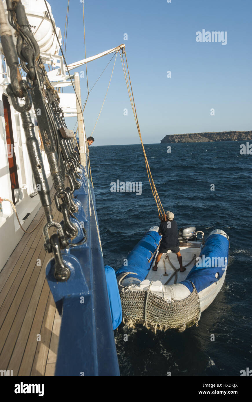 L'Equateur, Galapagos, le trois-mâts barque-goélette Mary Anne offres de descente Banque D'Images