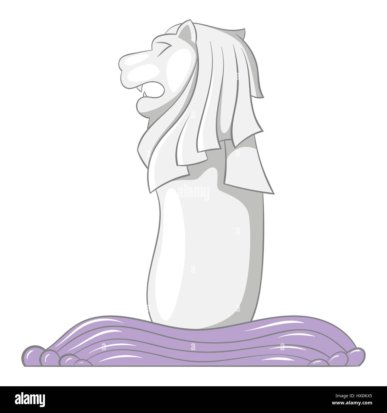 L'icône du Merlion, cartoon style Illustration de Vecteur