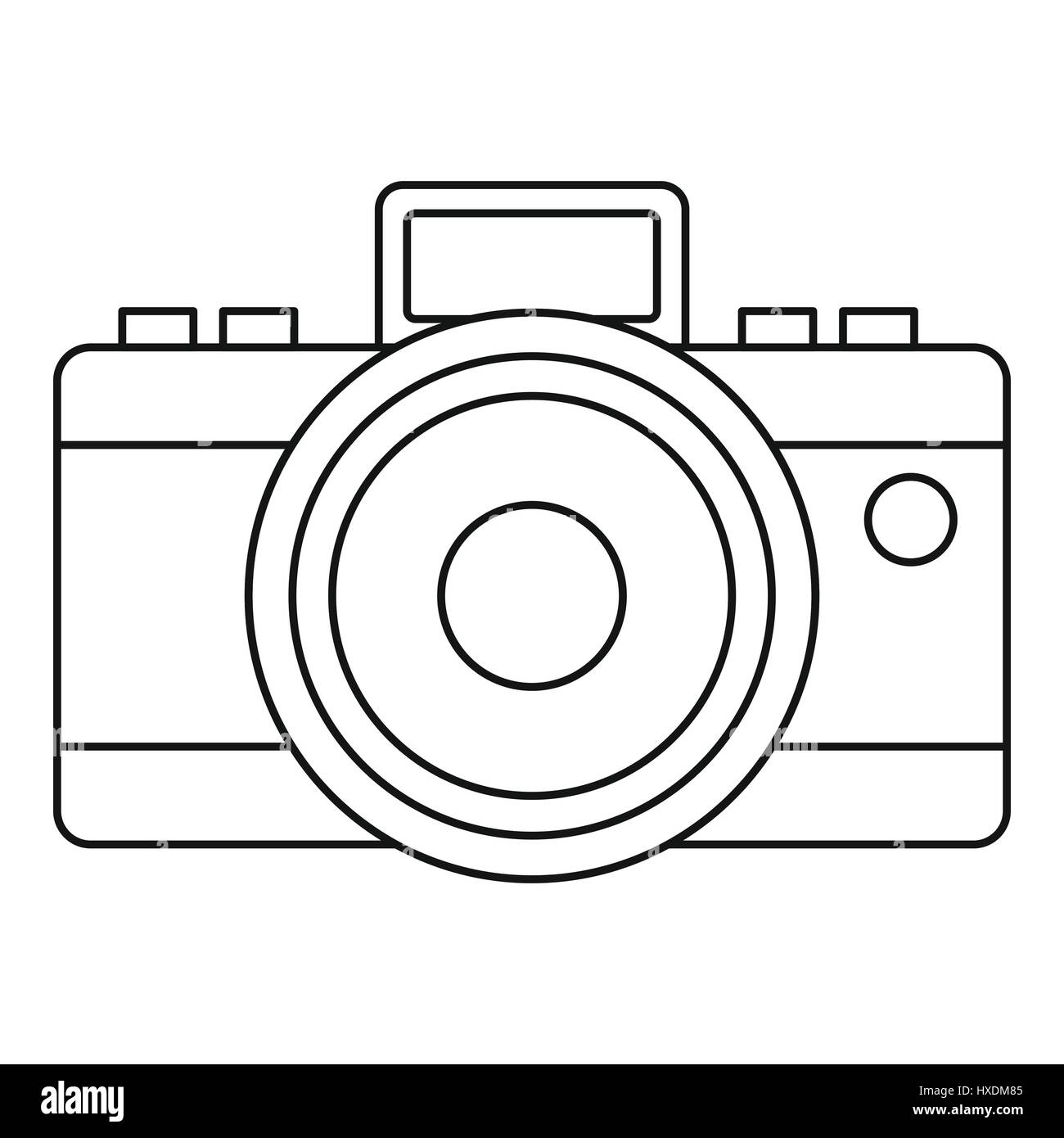 Icône Photocamera style du contour, Illustration de Vecteur