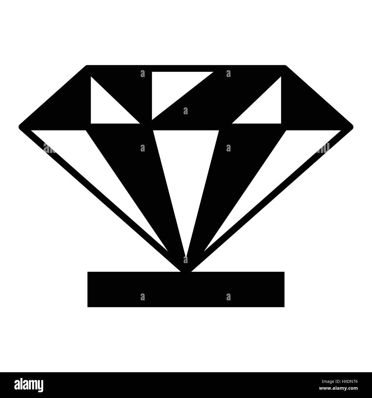 Diamant sur un piédestal, l'icône de style simple. Illustration de Vecteur