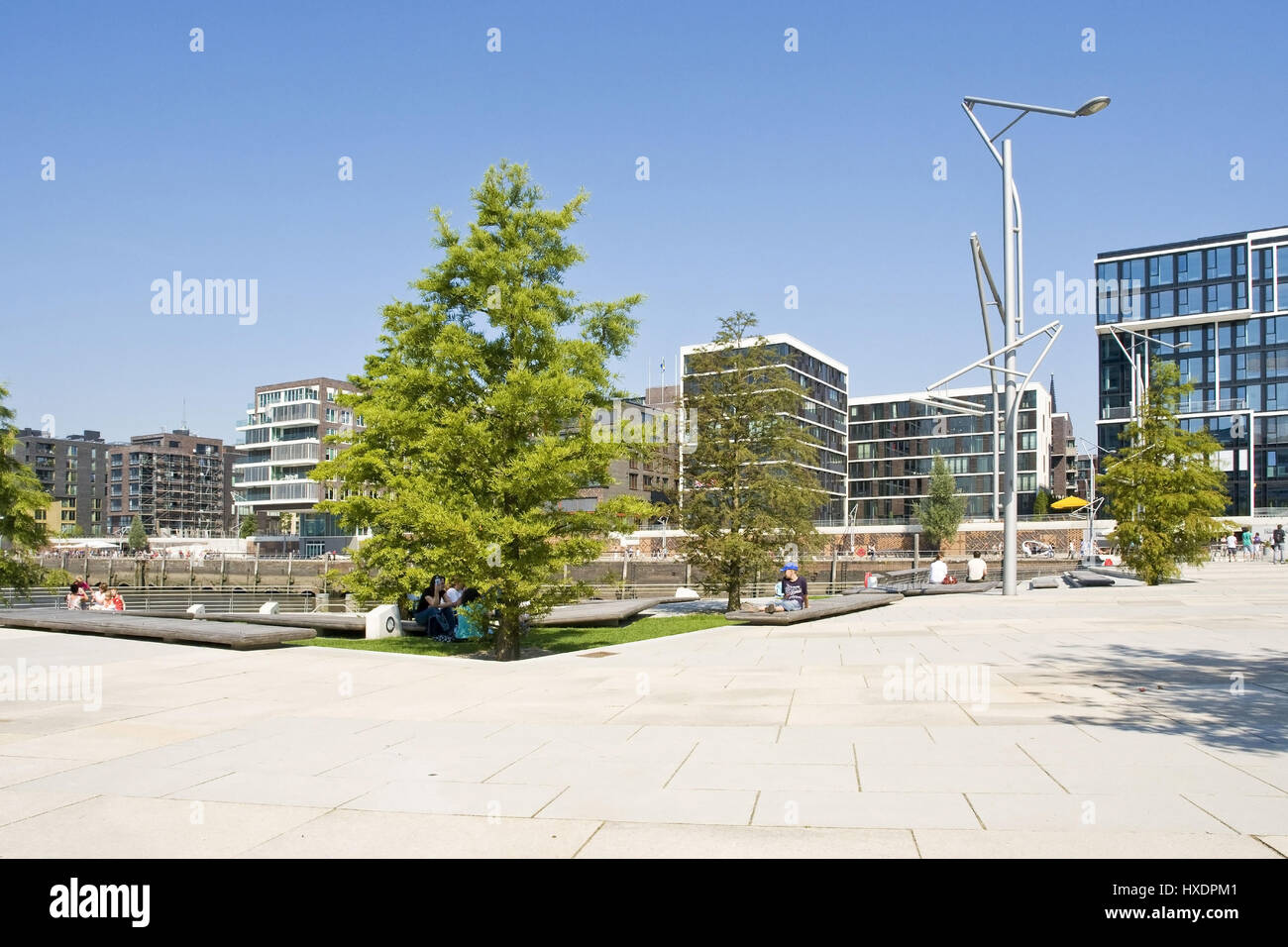 Les terrasses du Marco Polo dans la ville portuaire de Hambourg, Marco Polo terrasses dans le port de Hambourg, |-Marco-Polo Terrassen in der HafenCity dans H Banque D'Images