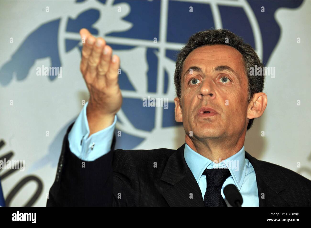 NICOLAS SARKOZY PRÉSIDENT DE LA FRANCE 08 Juillet 2009 L'Aquila, Italie Banque D'Images