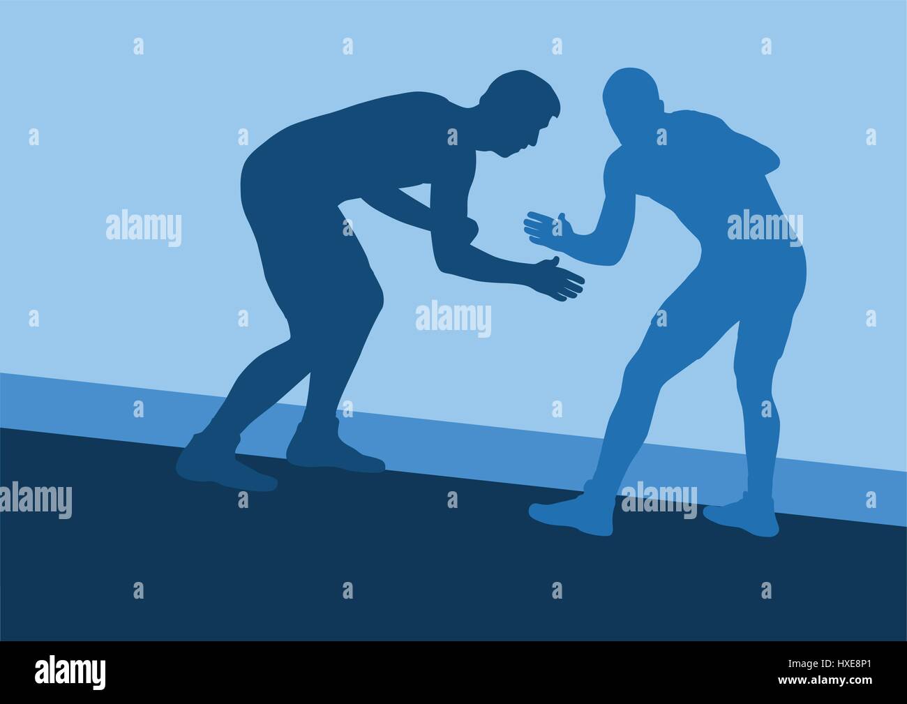 Wrestling lutte hommes active sport romain grec action silhouette vector abstract background Illustration de Vecteur