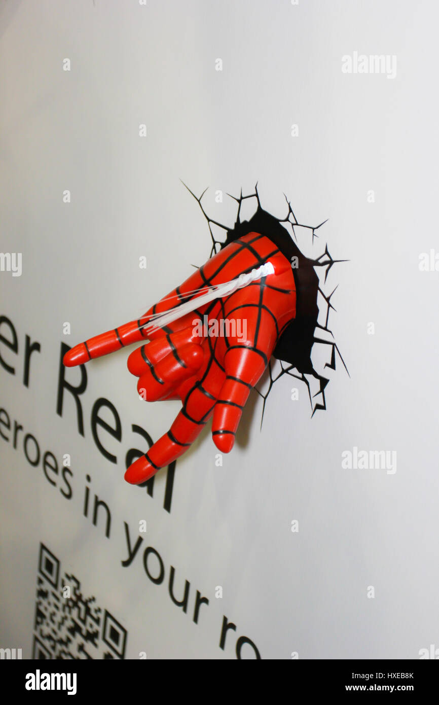 BANGKOK - MAI. 11 : un modèle d'occasion en Thaïlande Spiderman Comic Con 2014 le 11 mai, 2014 à Siam Paragon, Bangkok, Thaïlande. Banque D'Images