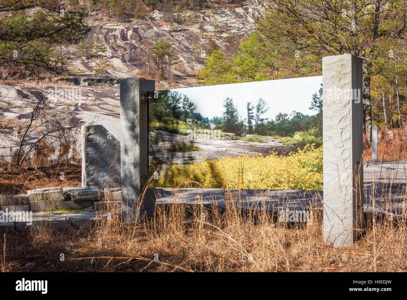 Exposition sur la carrière de Stone Mountain Park à Atlanta, Géorgie, USA. Banque D'Images