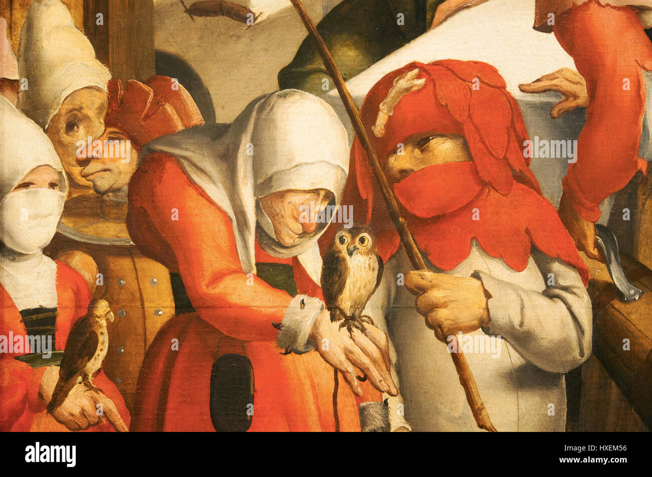 Bilbao, Espagne : détails du burlesque Fête, peinture de Jan Mandijn à Bilbao Musée des Beaux-Arts, le deuxième musée le plus visité au Pays Basque Banque D'Images