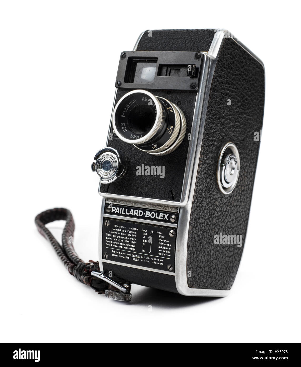 Vintage (1949) Swiss Paillard-Bolex mécanique L8 8mm cine film / Film appareil avec la société Yvar 12.5mm f/2.8. Banque D'Images