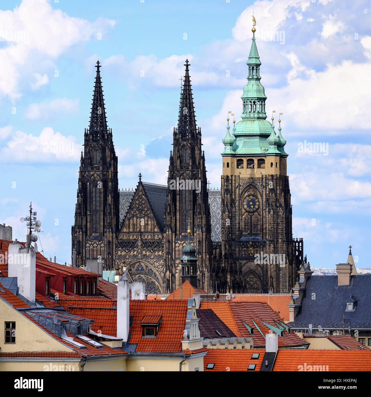 Vue de la Cathédrale St Vitus à Prague, République Tchèque Banque D'Images