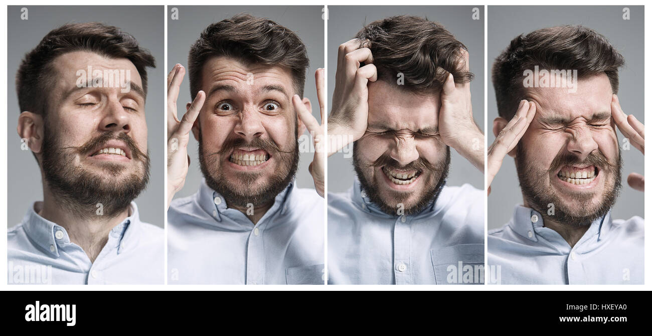 Collage des émotions négatives Banque D'Images