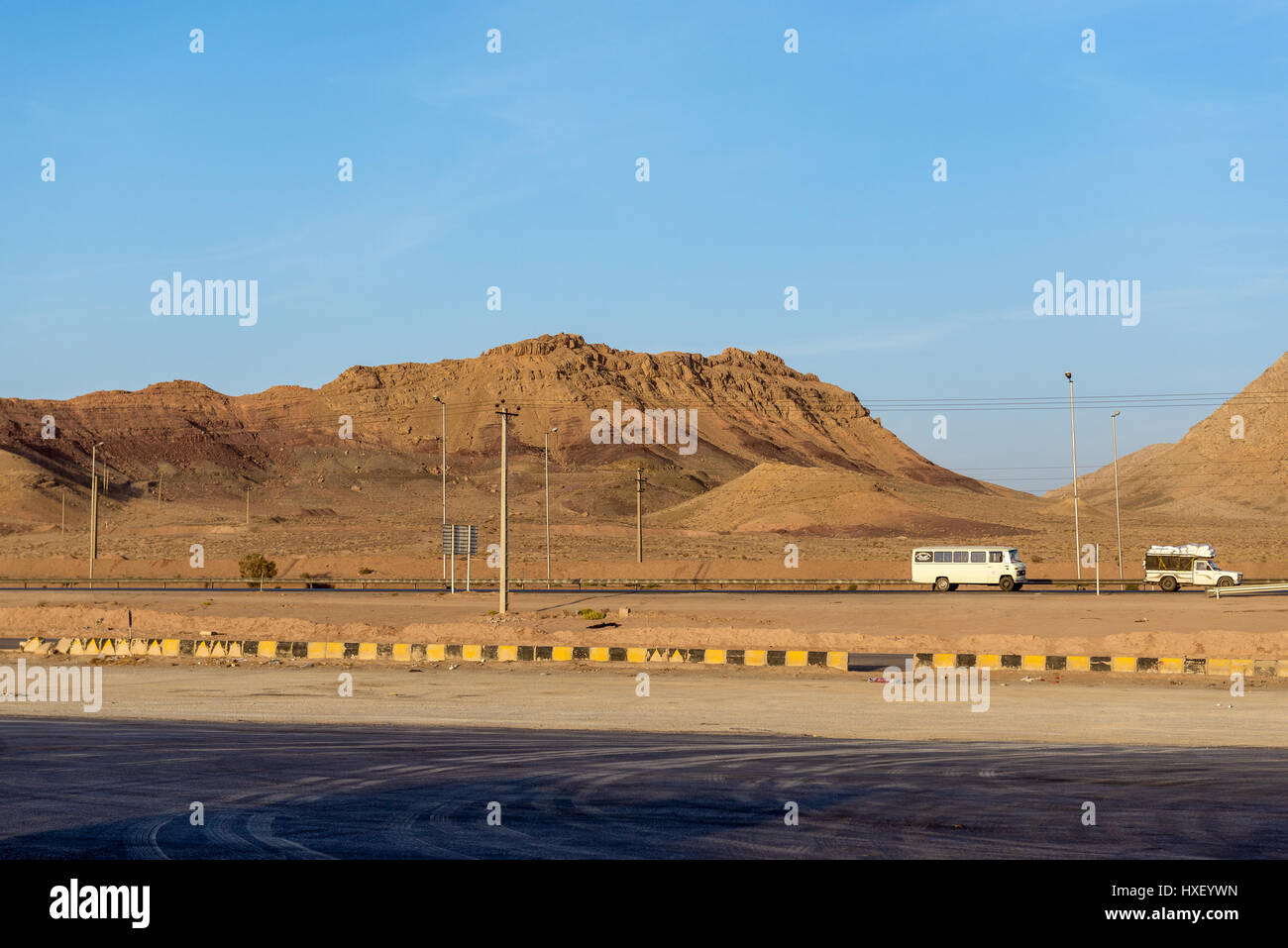 Route dans la province d'Ispahan en Iran Banque D'Images