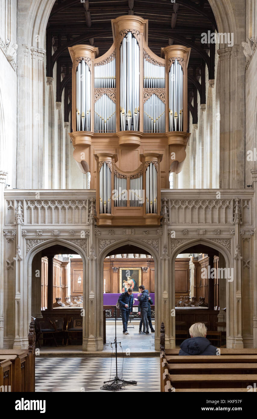 Église de l'Université de St Marie la Vierge Oxford UK - l'orgue et de l'intérieur Banque D'Images