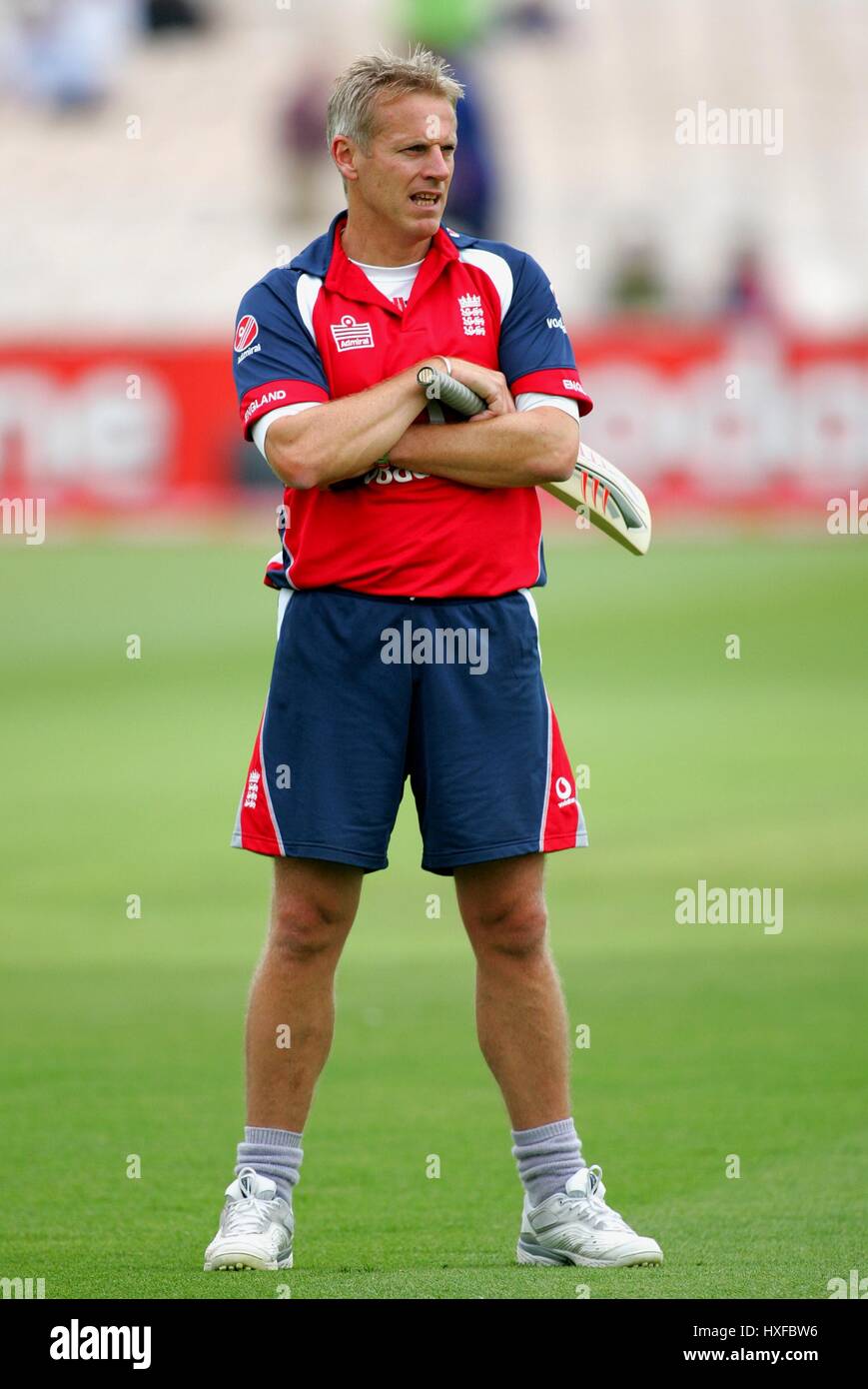 BRIAN MOORES ANGLETERRE entraîneur de cricket d'Old Trafford MANCHESTER EN ANGLETERRE 08 Juin 2007 Banque D'Images